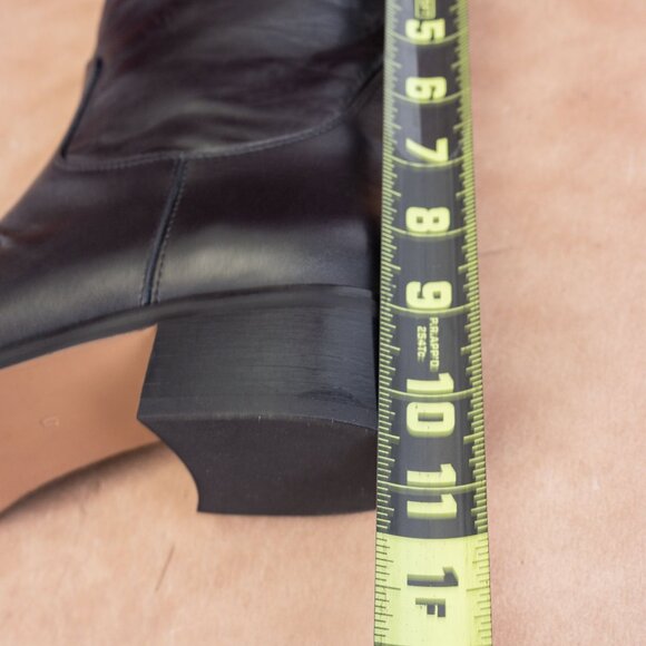 Bibi Lou Women Black Leather Cowboy Western Mid calf Boots sz 11US EUR41 - Picture 6 of 9